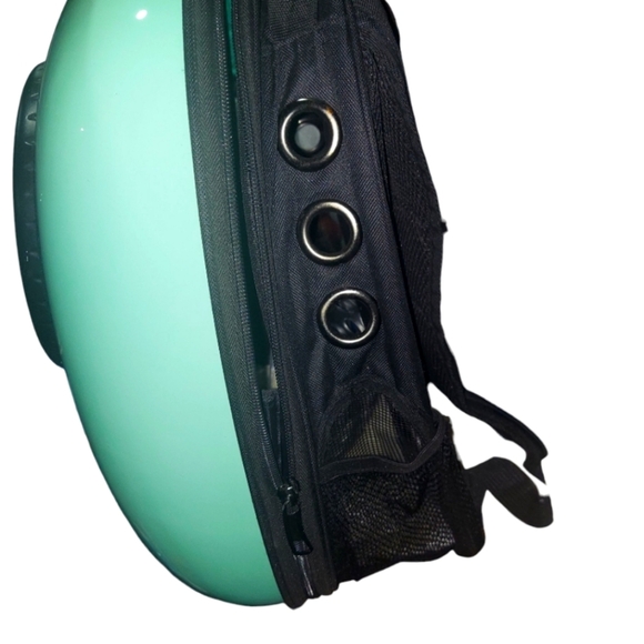 Mint Green Sherpa Lined Cat Carrier Backpack Plus 2 Additional Vented Screens - Picture 3 of 7